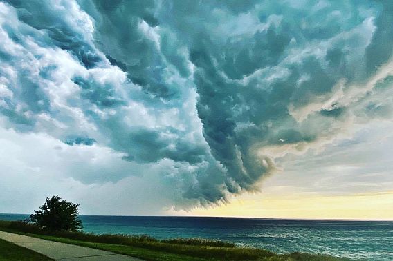 storm clouds over Lake Michigan