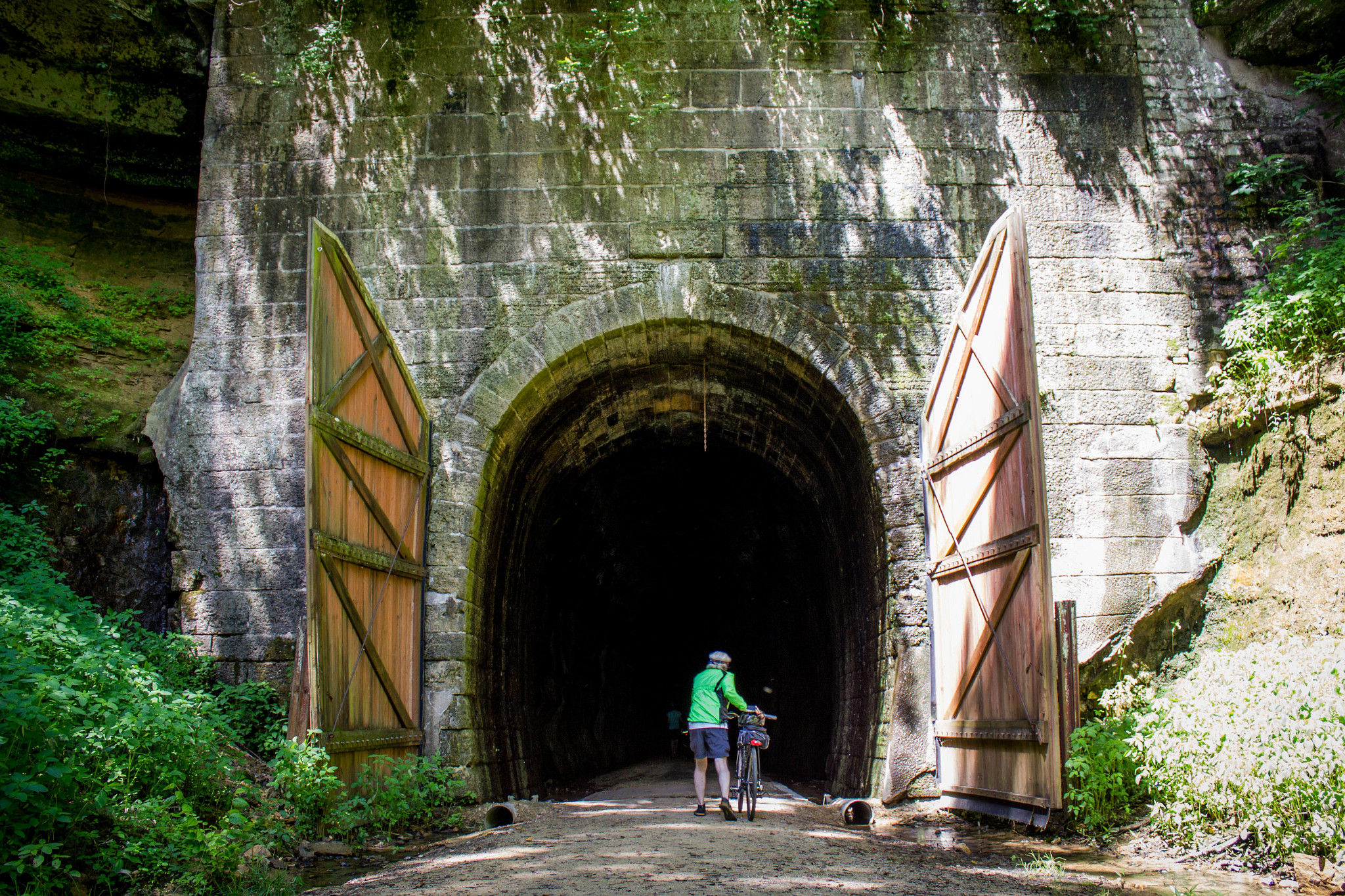 man riding on elroy-sparta state trail