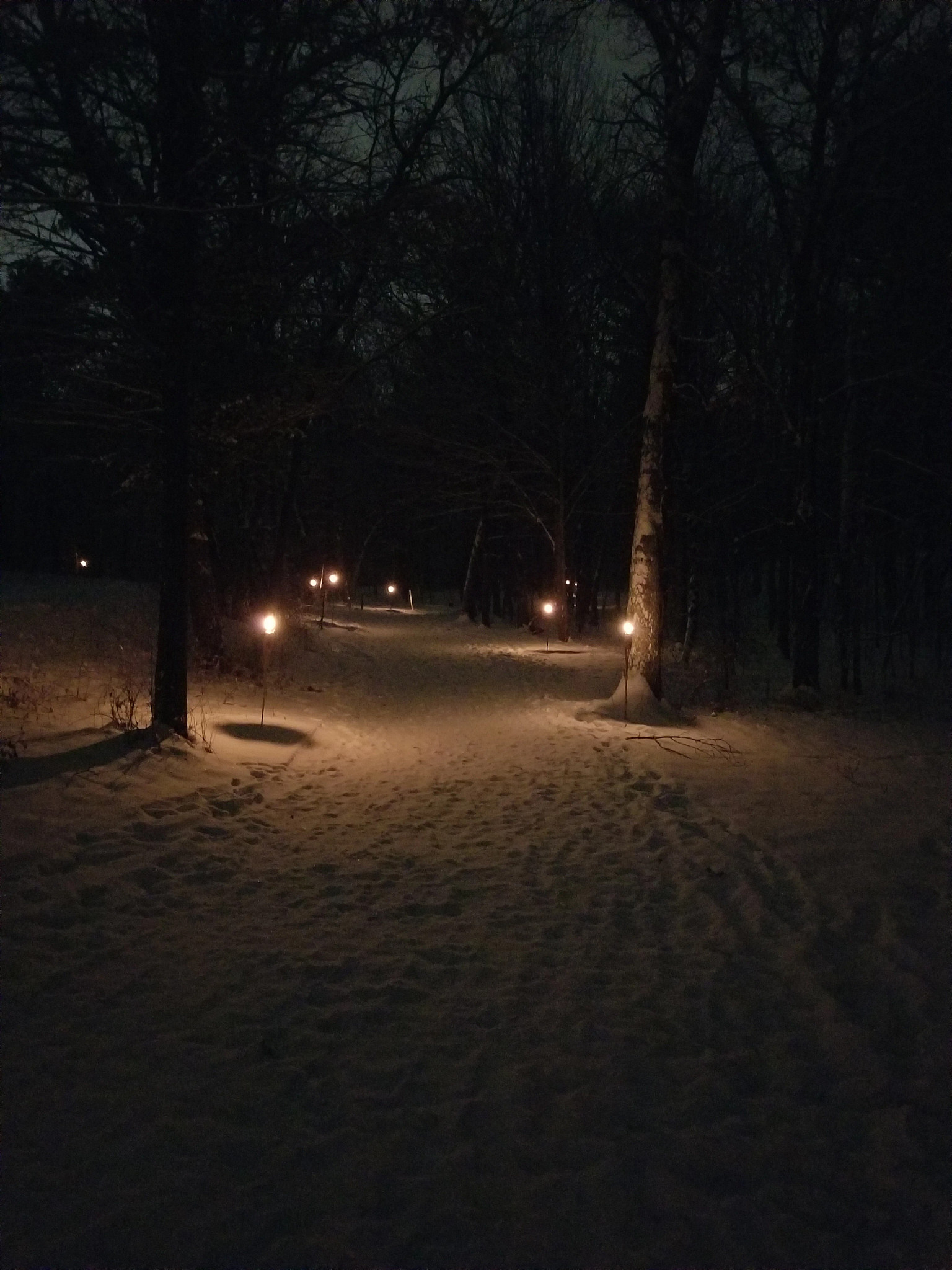 candlelight trail at Mirror Lake state park