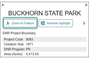 Screen shot of the Result Details in the Property Planning Viewer