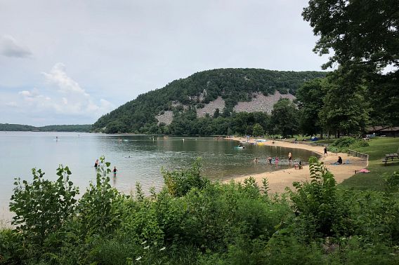 A bluff along the shores of Devil's Lake.