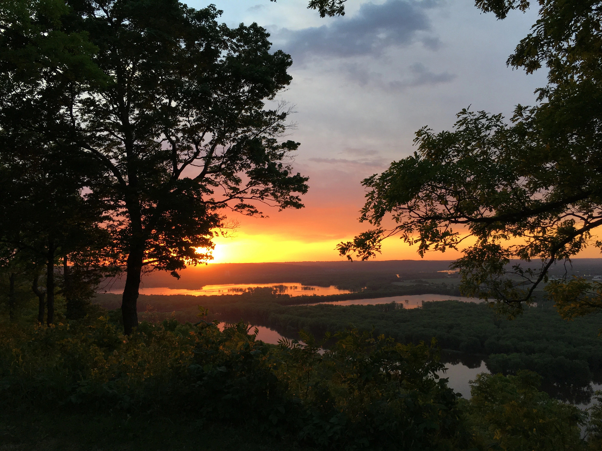 landscape photo of sunset over Wyalusing State Park