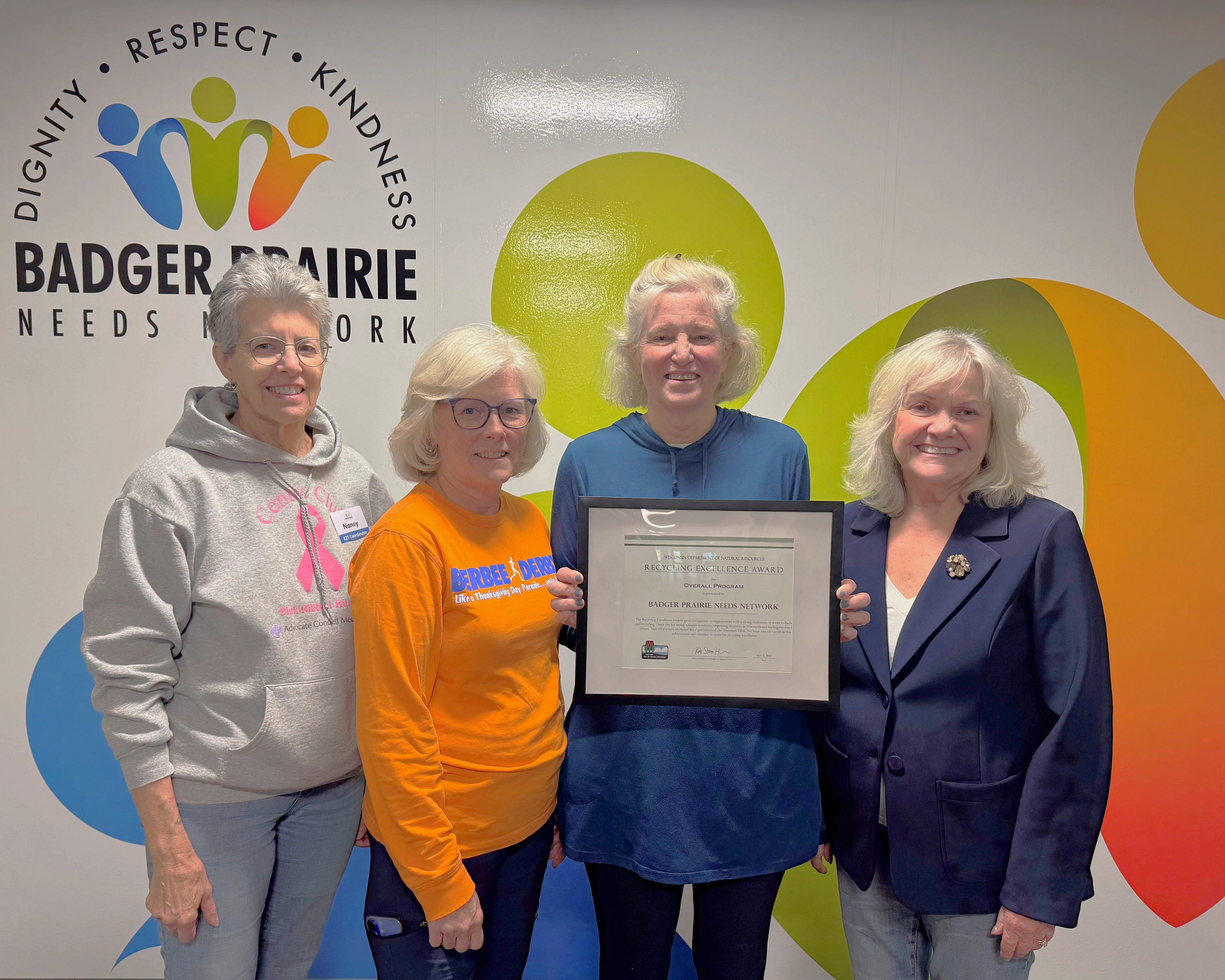 Members of BPNN posing with Recycling Excellence Award