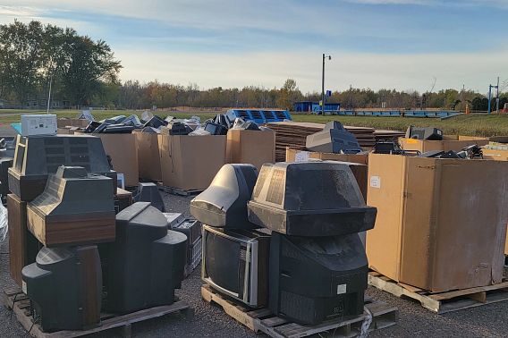 TVs collected at a DNR grant-funded event in Polk County in October 2022.