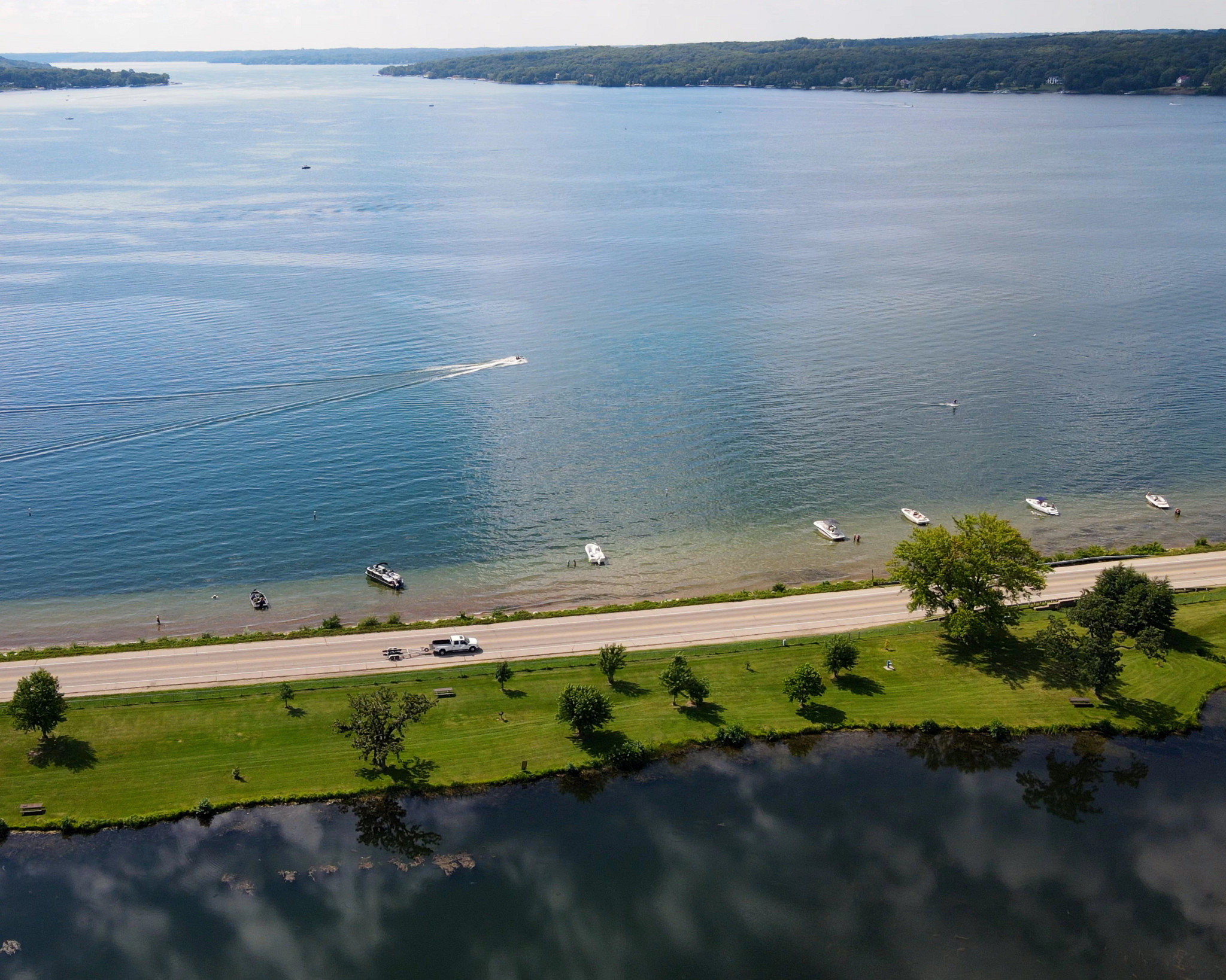 An aerial view of Big Foot Beach State Park. 