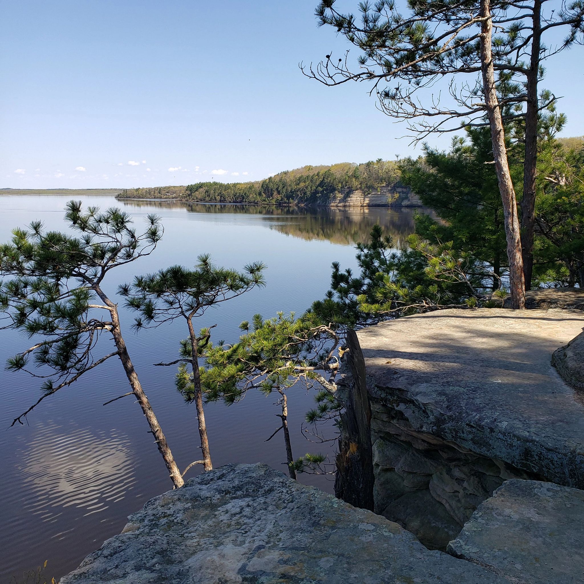 An image of Wisconsin River from the Cambrian Overlook, Dells of the Wisconsin River State Natural Area.