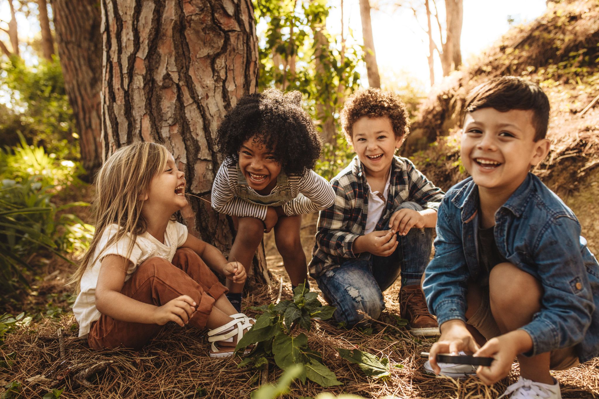 An image of children playing together outside.