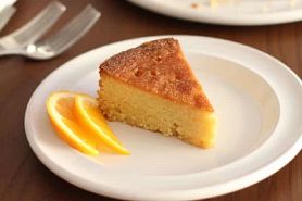 slice of polenta orange honey cake