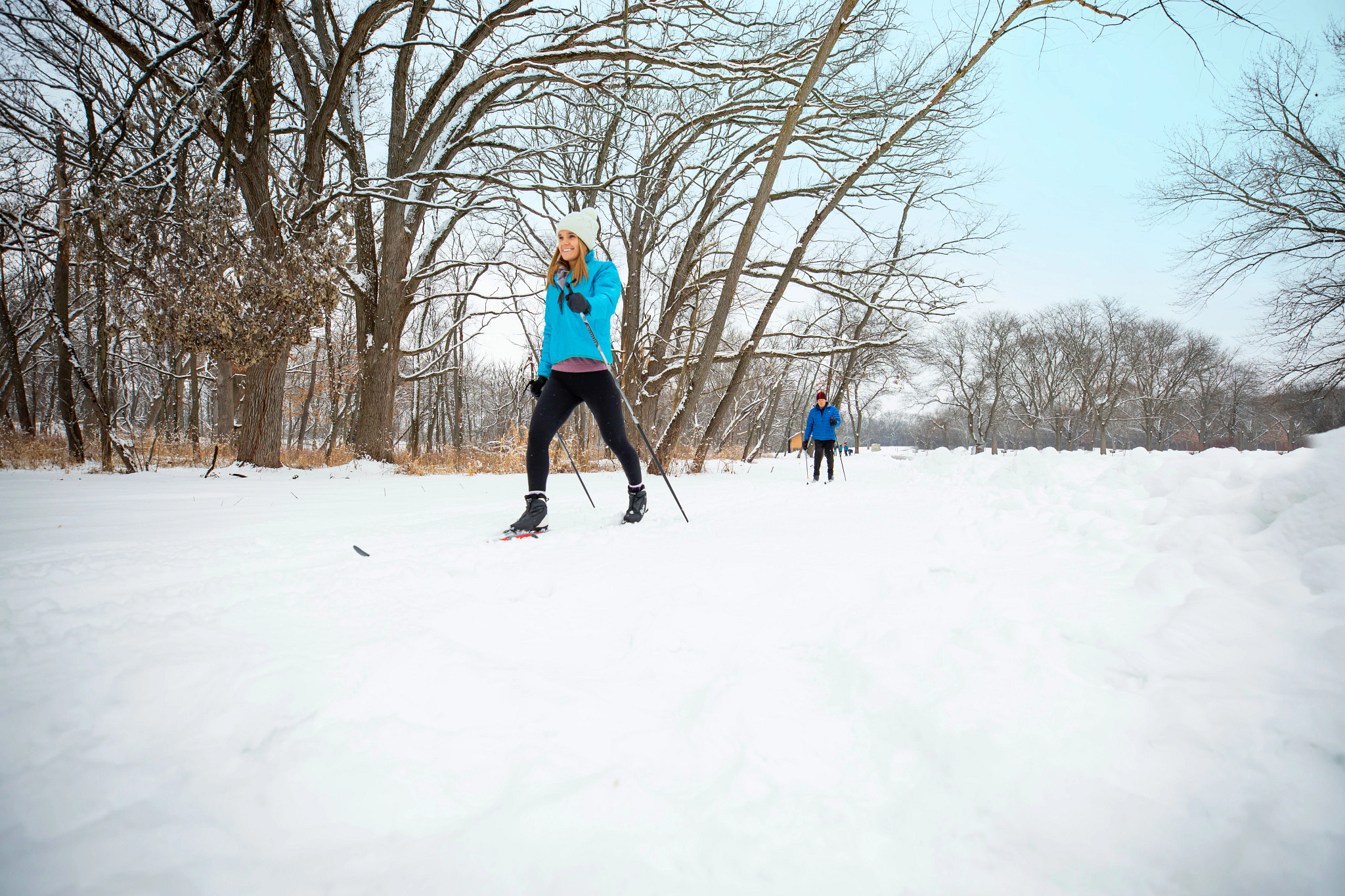 Cross-country skier on a trail